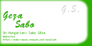 geza sabo business card